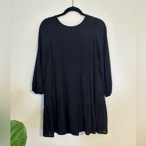 Abercrombie black cotton tiered dress